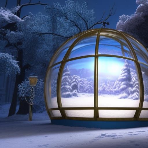 Fantastical Snow Globe in Detailed Matte Painting