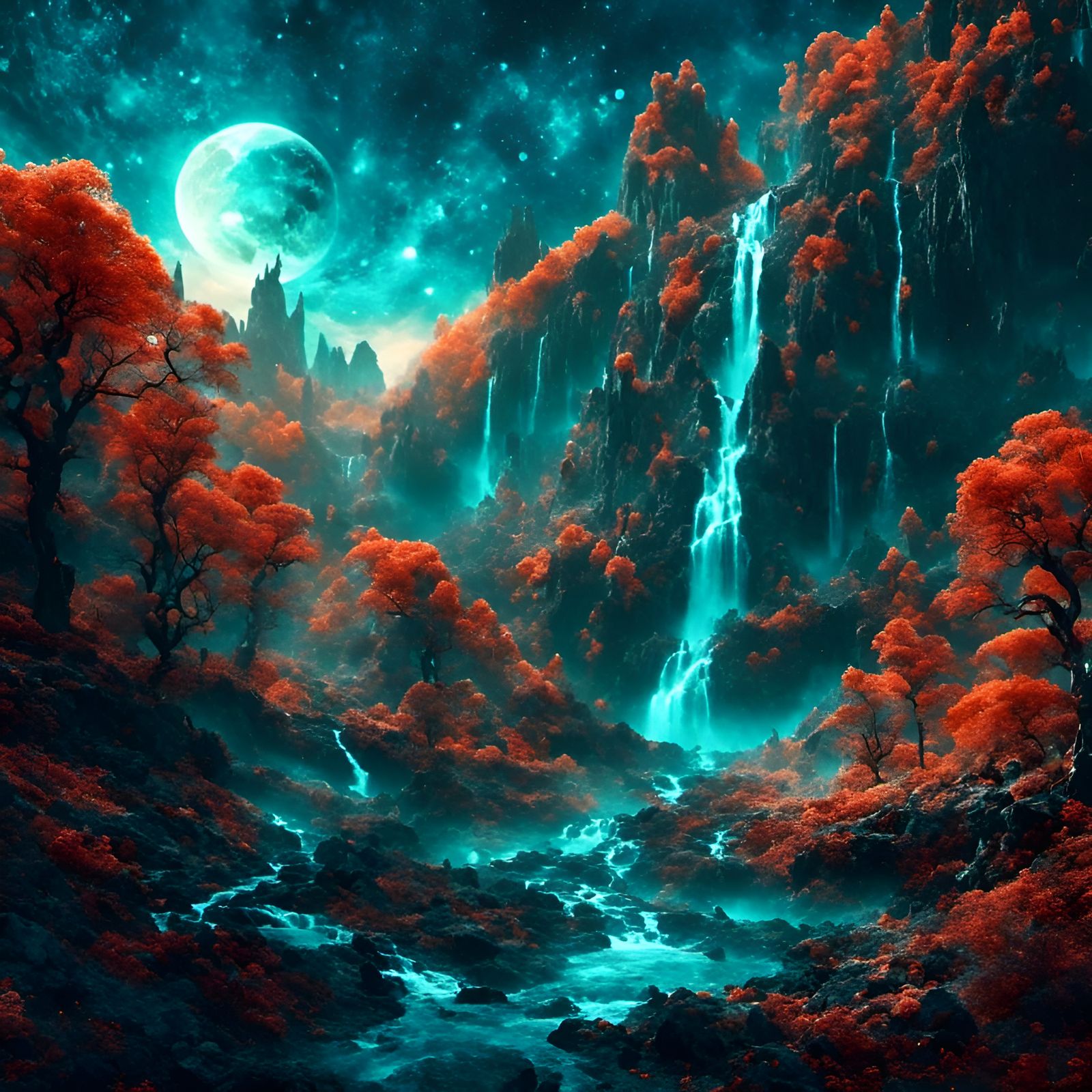Astral waterfall