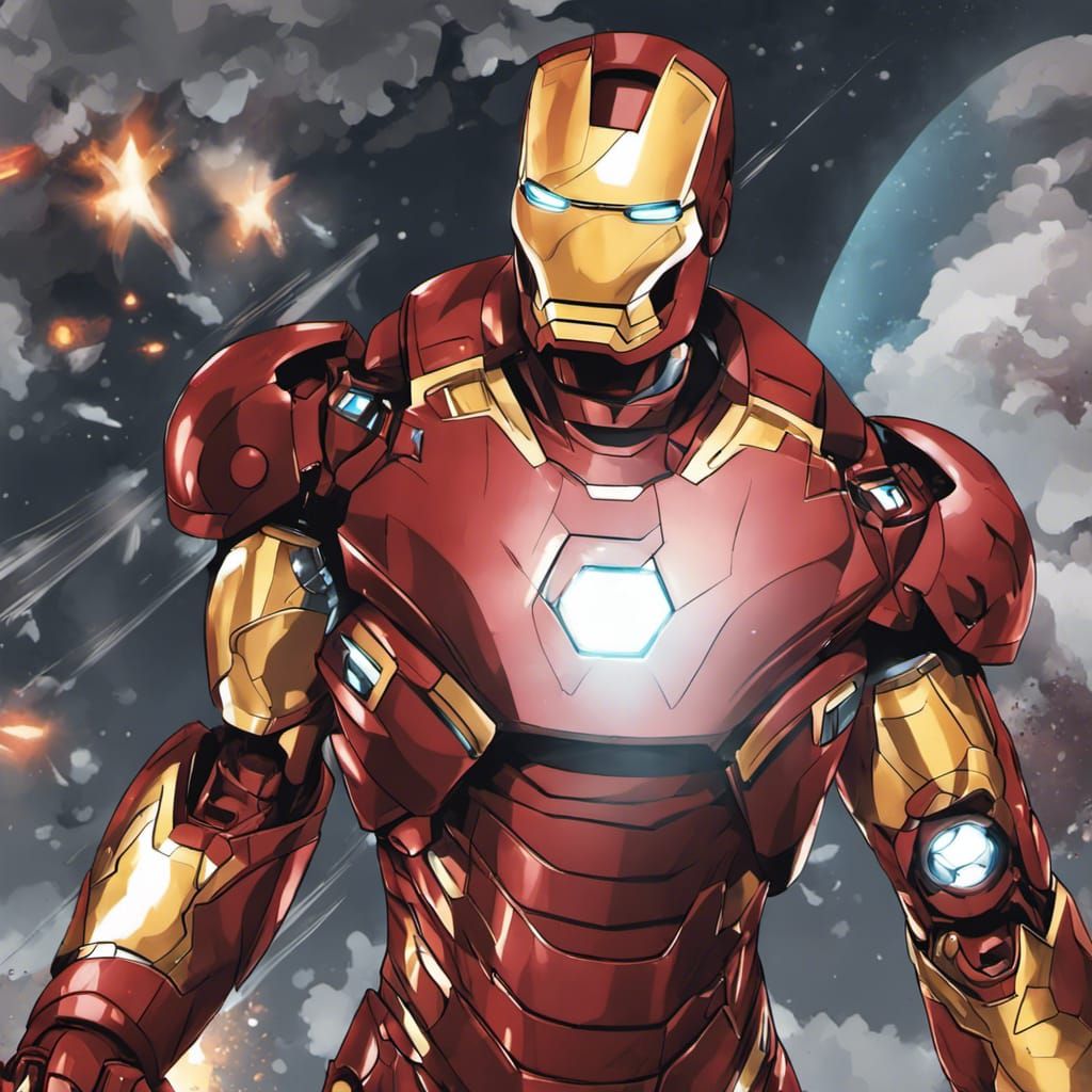 Iron Man in Anime Key Visual Style
