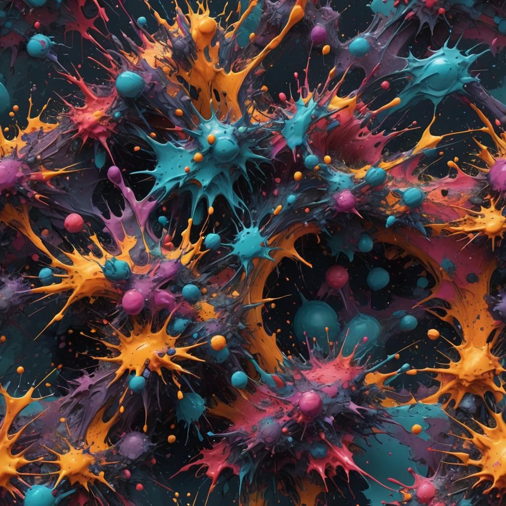 Detailed Splatter Background in Fantasy Concept Art Style