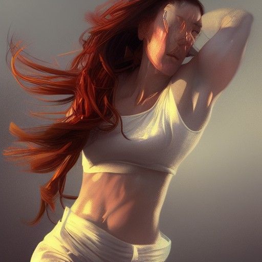 Woman Playing Sports: Hyperdetailed Concept Art Portrait