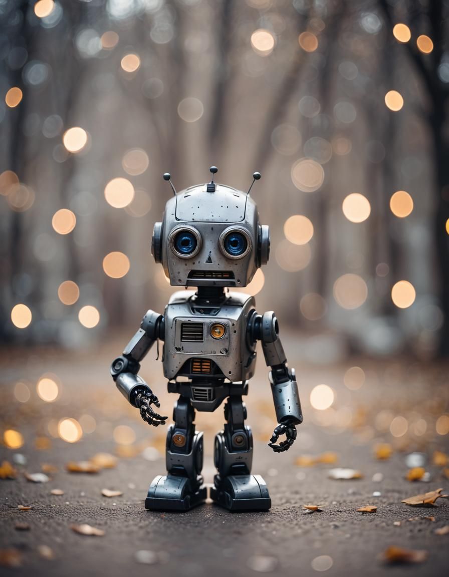 Sad Robot in Professional Photography Style