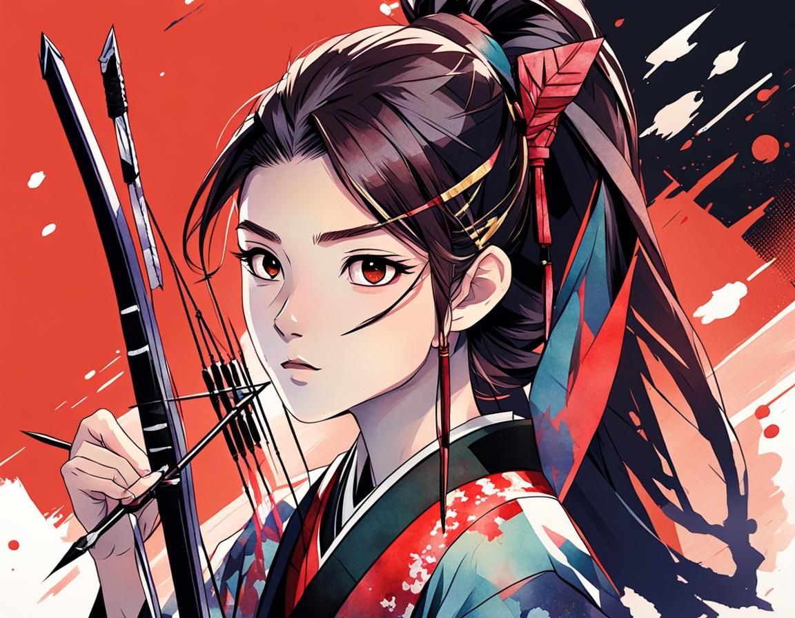 Anime-Inspired Warrior Maiden in Dynamic Comic Book Style