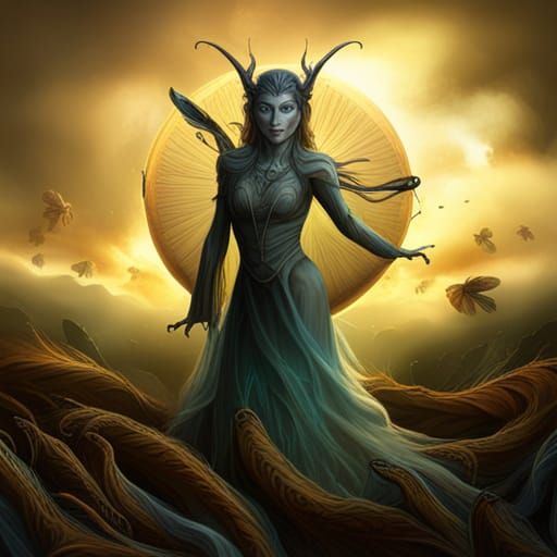 Mystical Honey Witch with Magic Bees