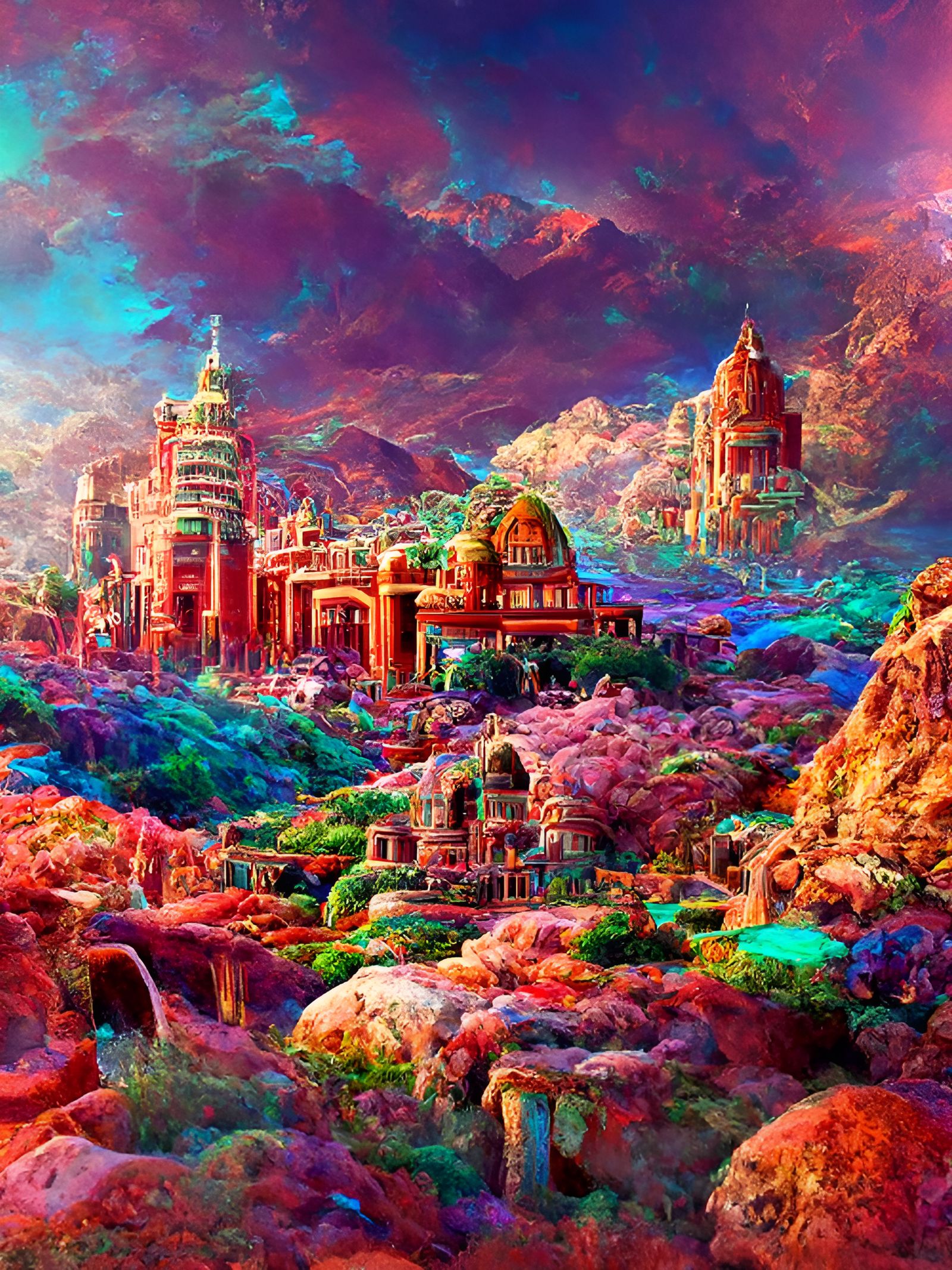 Epic Sci-Fi Cityscape with Ancient Ruins