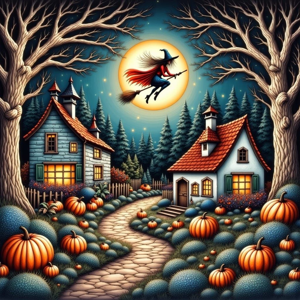 Magical Halloween Village in Enchanted Forest