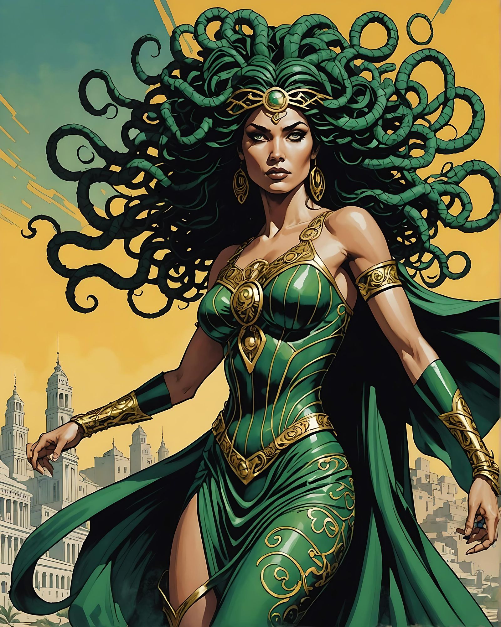 Medusa as Superhero in Elysium Fields