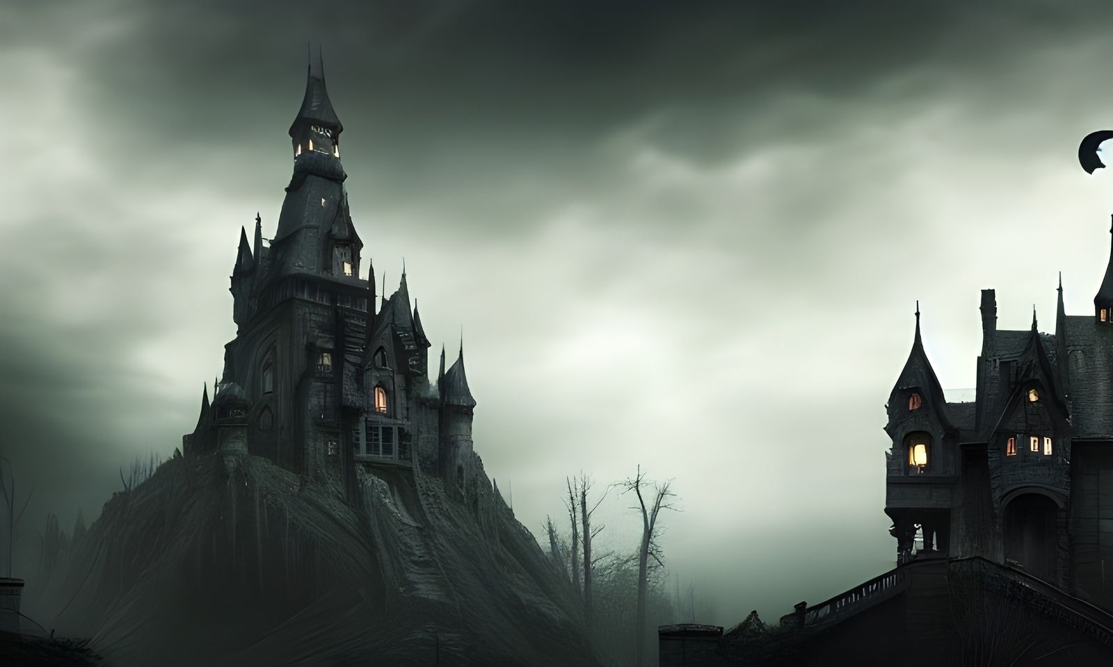 Creepy Vampire Castle in Gothic Horror Style