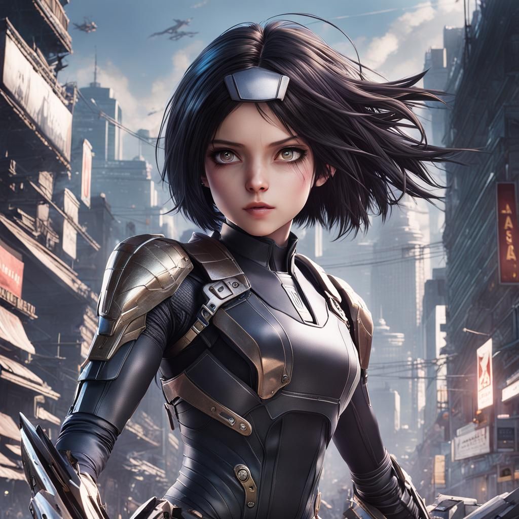 Alita Battle Angel in Detailed 3D Anime Art