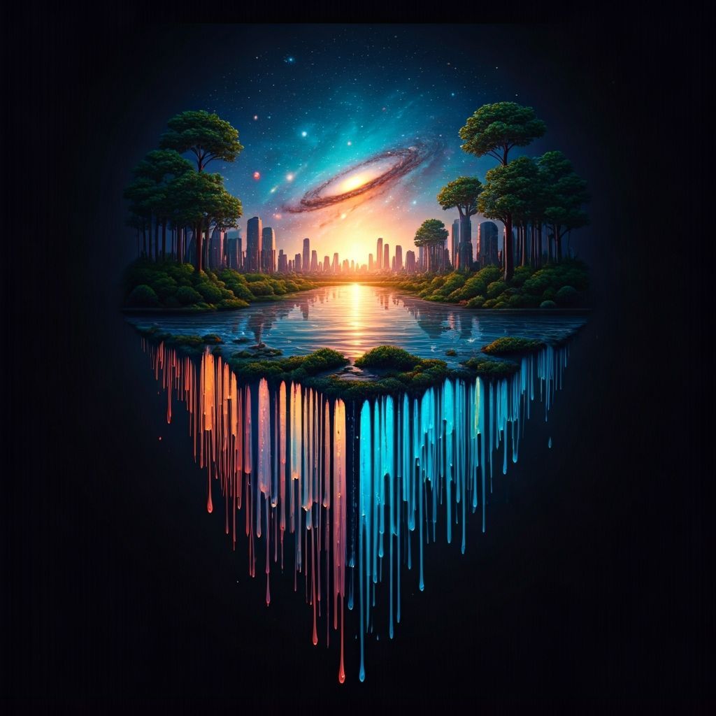 Galaxy Dripping into World: Double Exposure in Maximalist St...