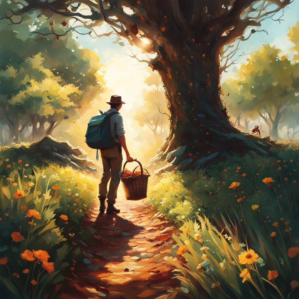 Ant at Picnic: Realistic Nature Sketch