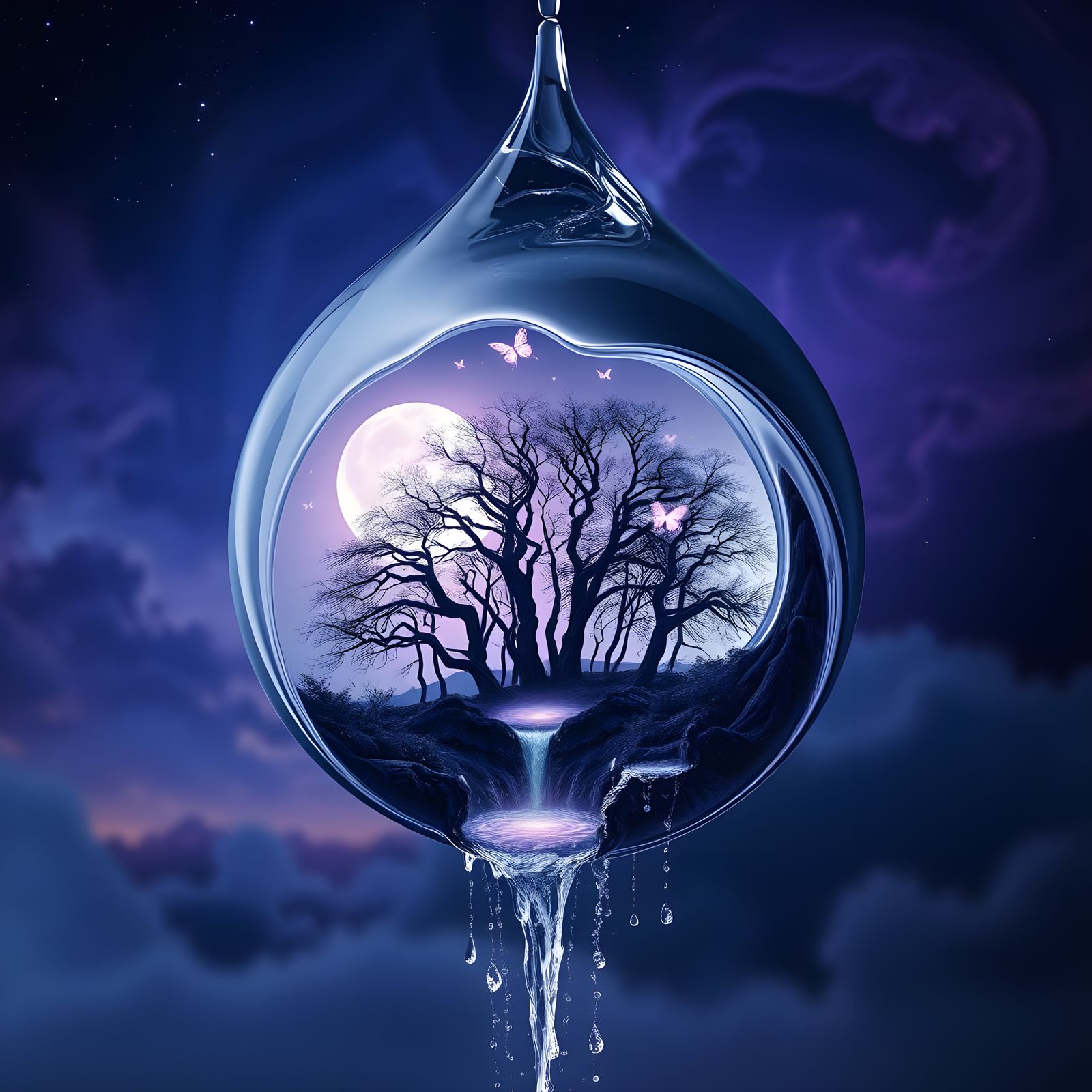 Celestial Forests in a Twisted Water Droplet