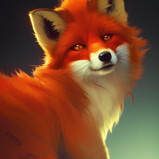 Vibrant Red Fox Portrait with Dynamic Lighting