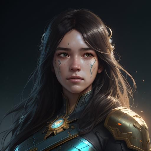 Hyperdetailed Portrait of a Woman in Art Nouveau Style