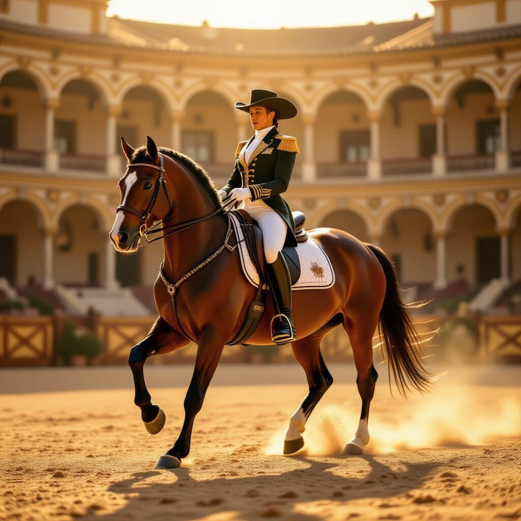 Majestic Horse Performing Spanish March