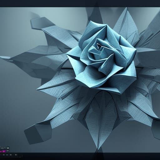 Origami Rose: Detailed Papercraft Art