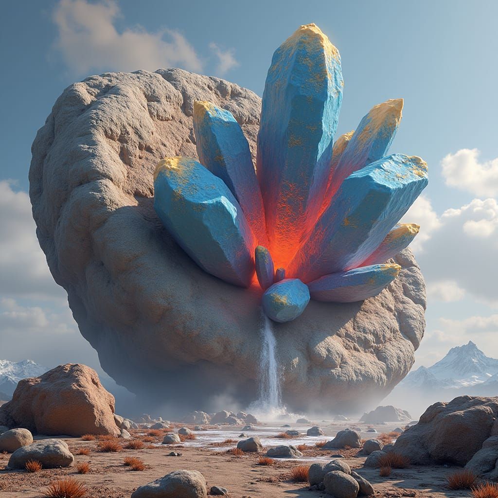 Bismuth Ore Formation on Stone Monolith