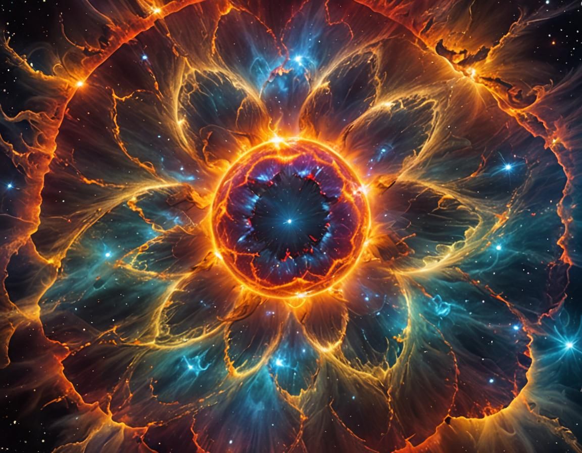 Powerful Supernova Explosion with Vivid Colors