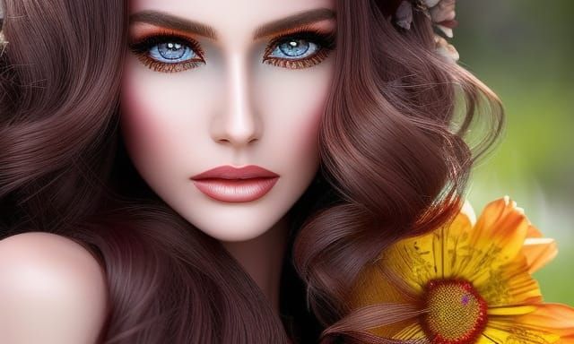 Smiling Colombian Princess Rising Spirit: Digital Art