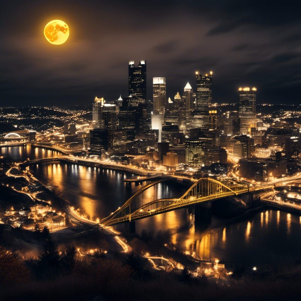 Pittsburgh Skyline at Night From Mount Washington