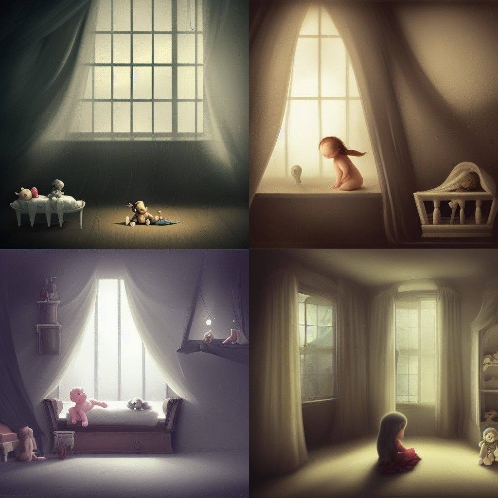 Dark Solitude in Antique Baby Room