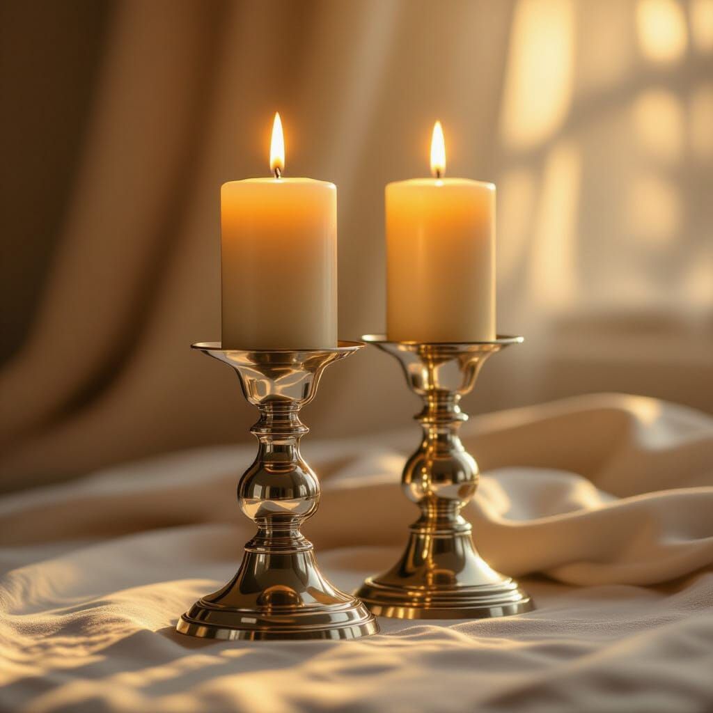 Warm Glow from Silver Candlesticks