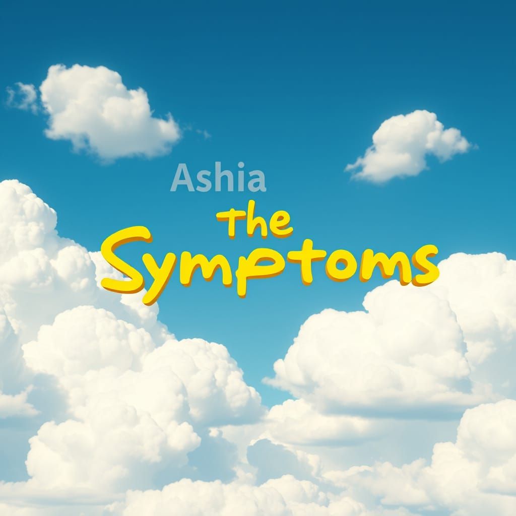 The Symptoms in Simpsons Font Amidst Clouds