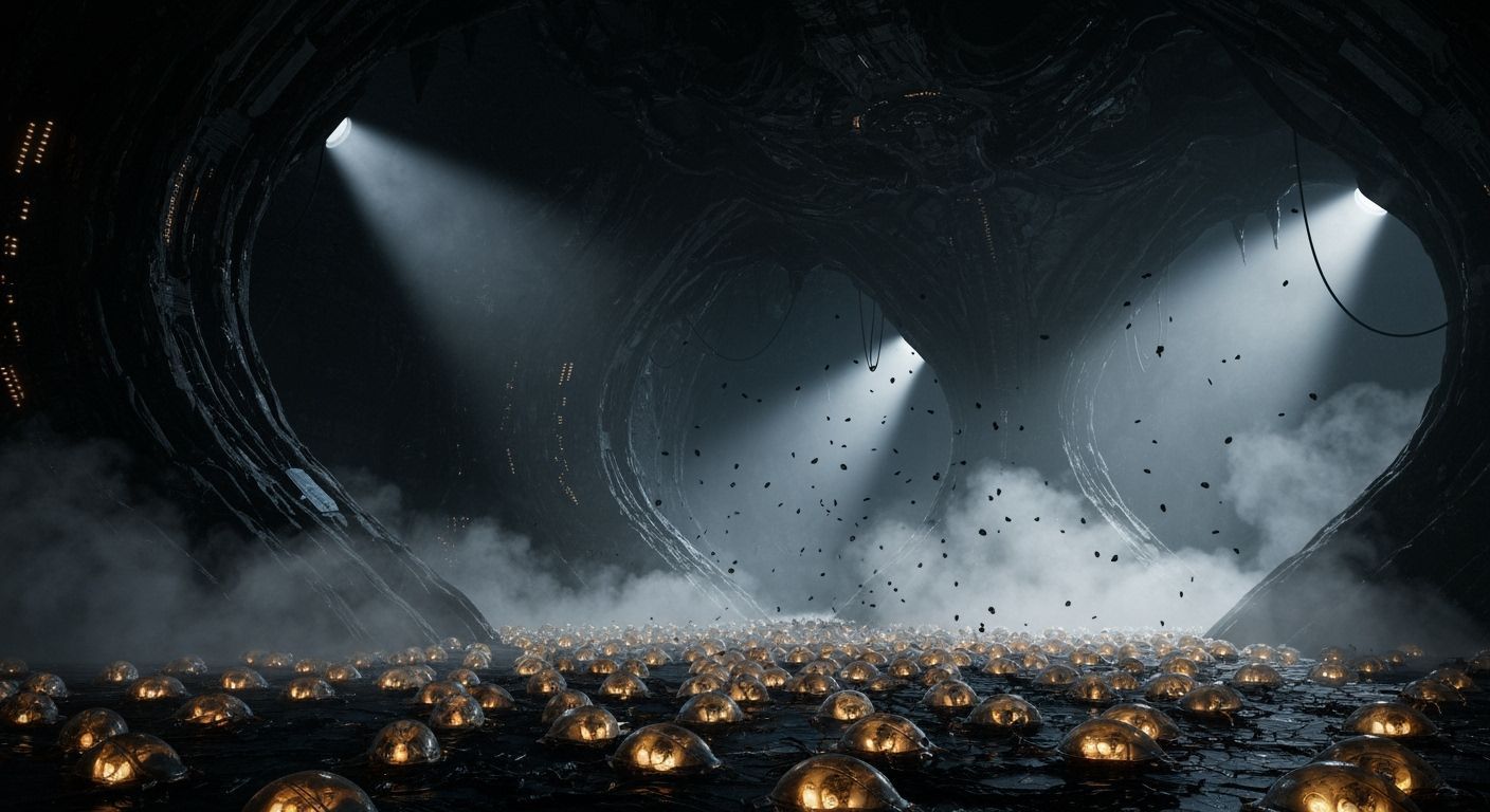 Subterranean Cavern Concept Art in Prometheus Style