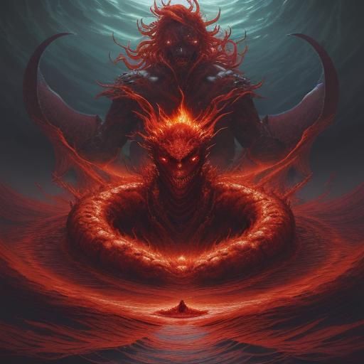 Leviathan Emerges from Fiery Sea