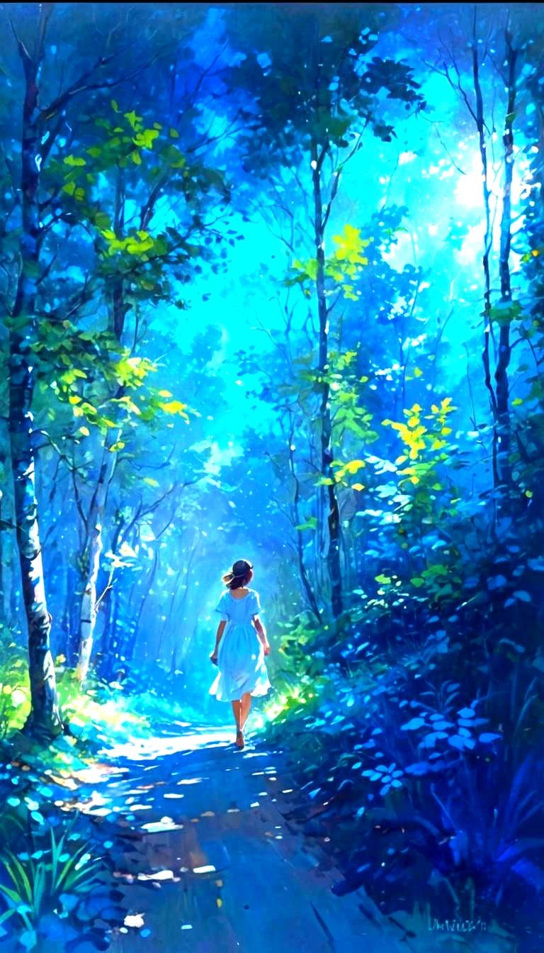 Blue Summer Day in a Forest