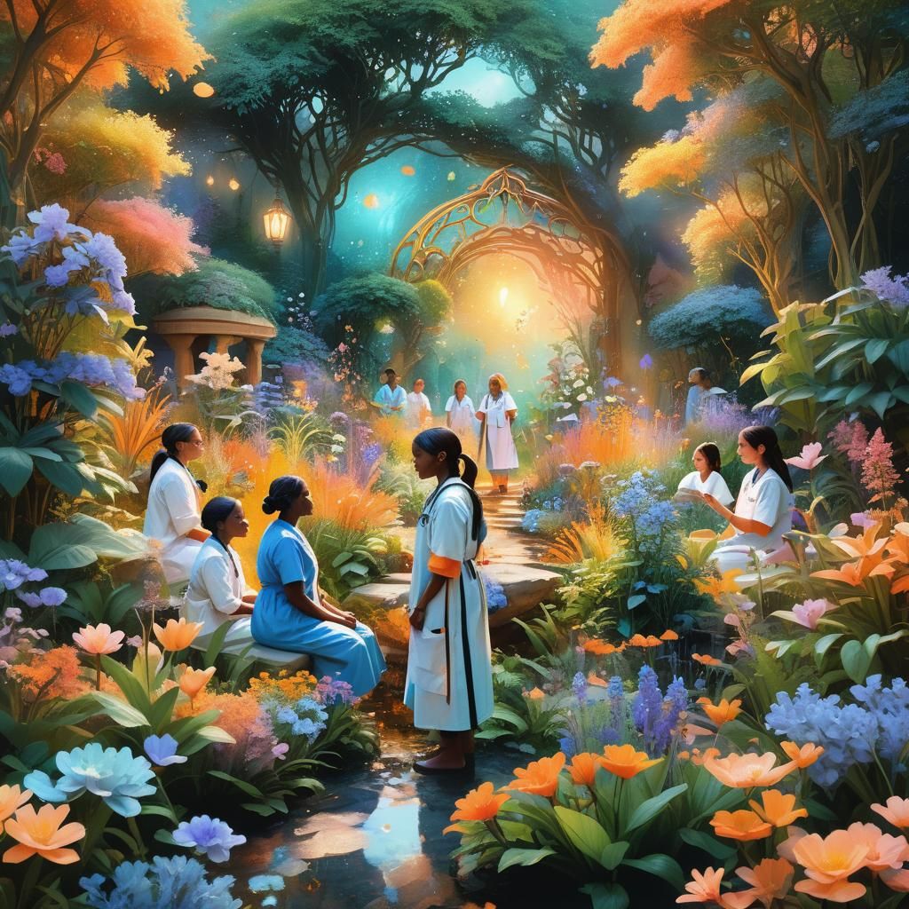Mystical Garden: Mental Health Workers in Splash Art