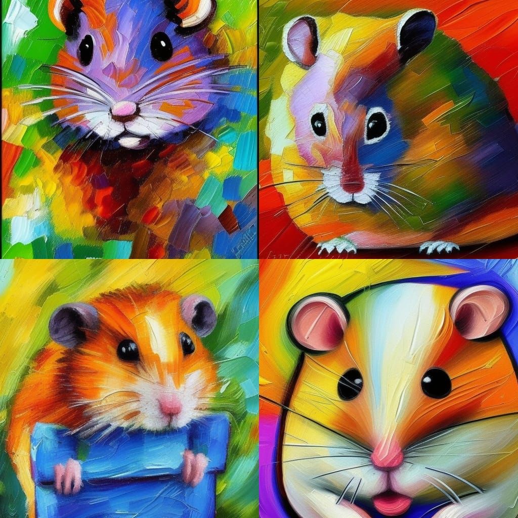 Hamster in Expressionist Post-Impressionist Style