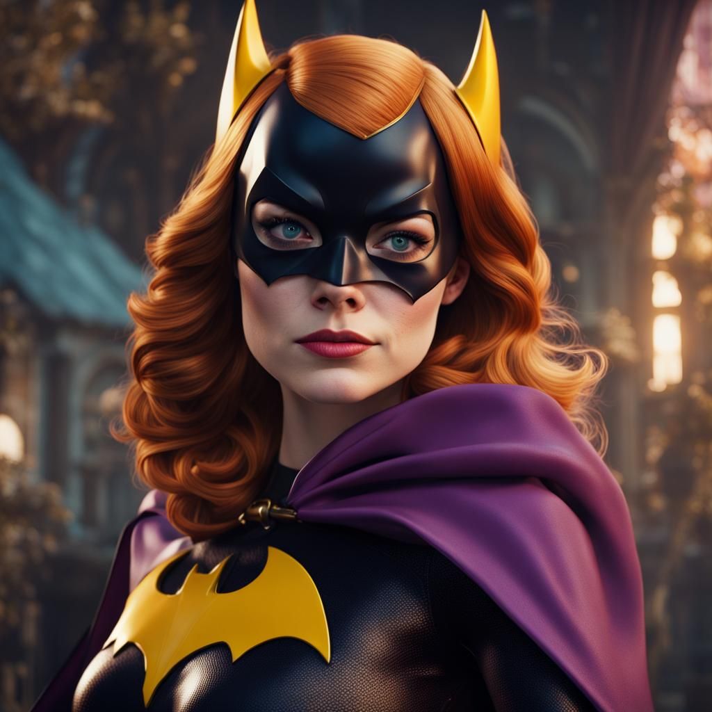 Emma Stone as 1960s Batgirl: Detailed Digital Art