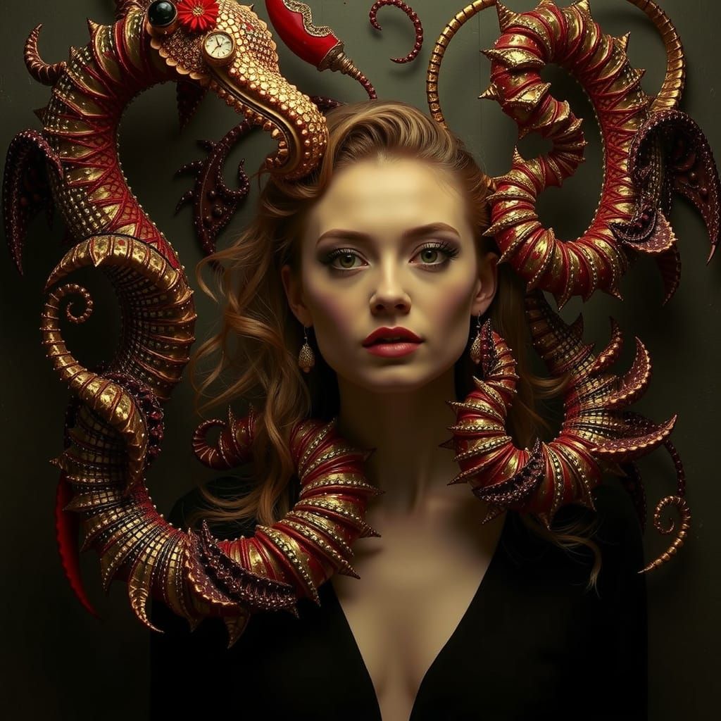 Vibrant Geometric Patterns with Organic and Photorealistic E...