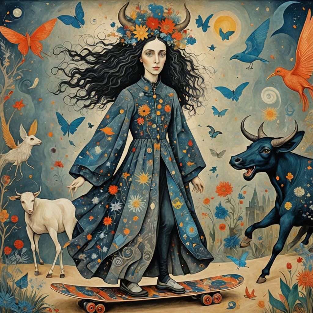 Surreal Forest Fairy in Leonora Carrington Style