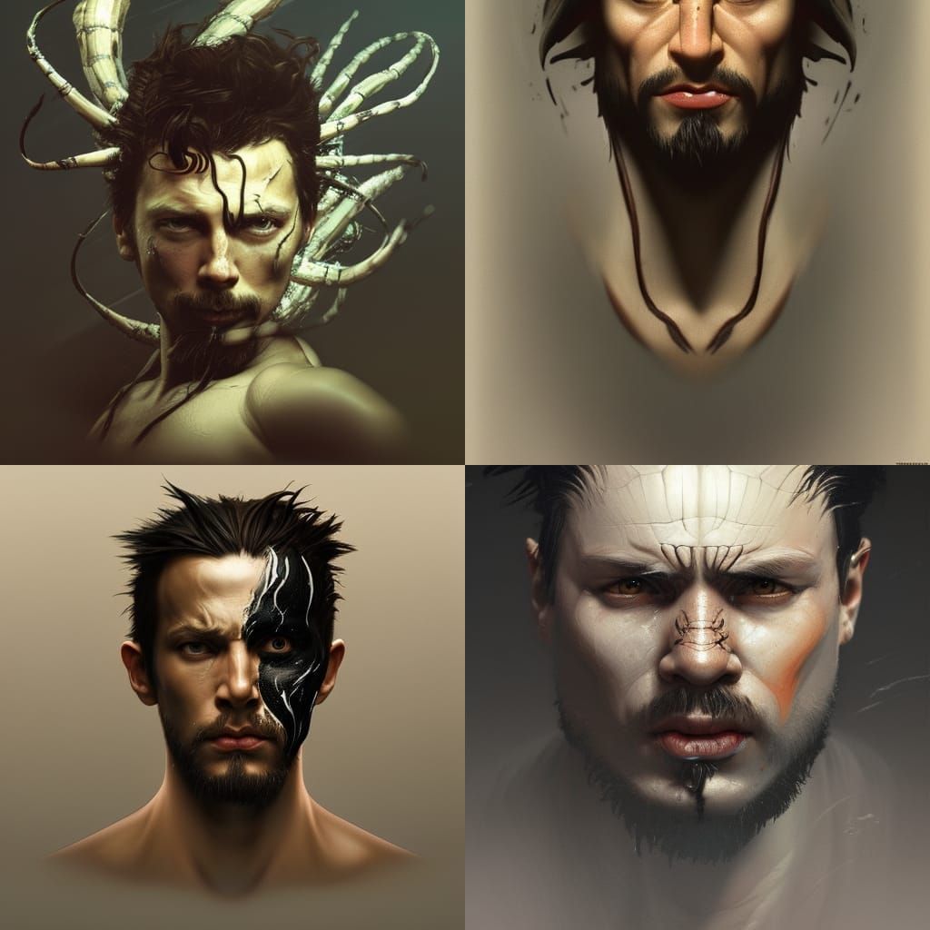 Venom Portrait in Oil on Canvas Style