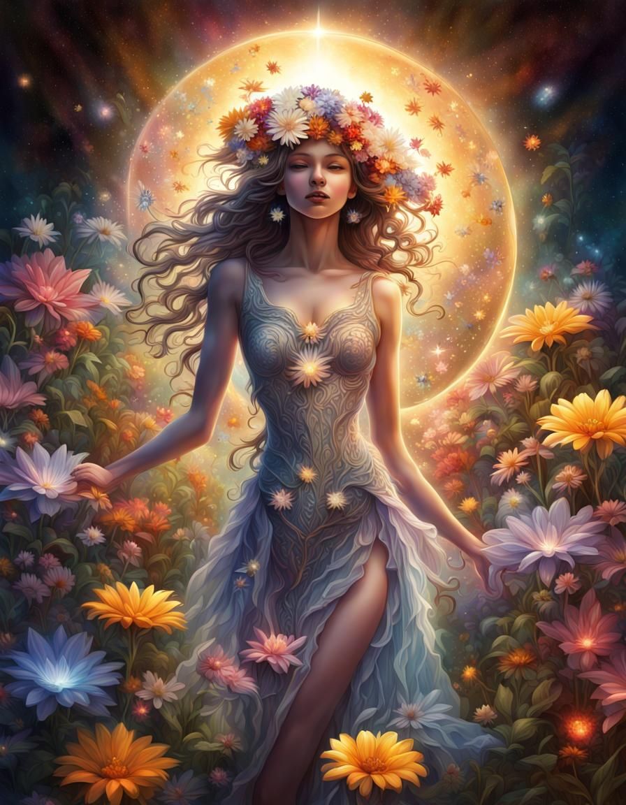 Jeweled Flower Garden with Prismatic Light