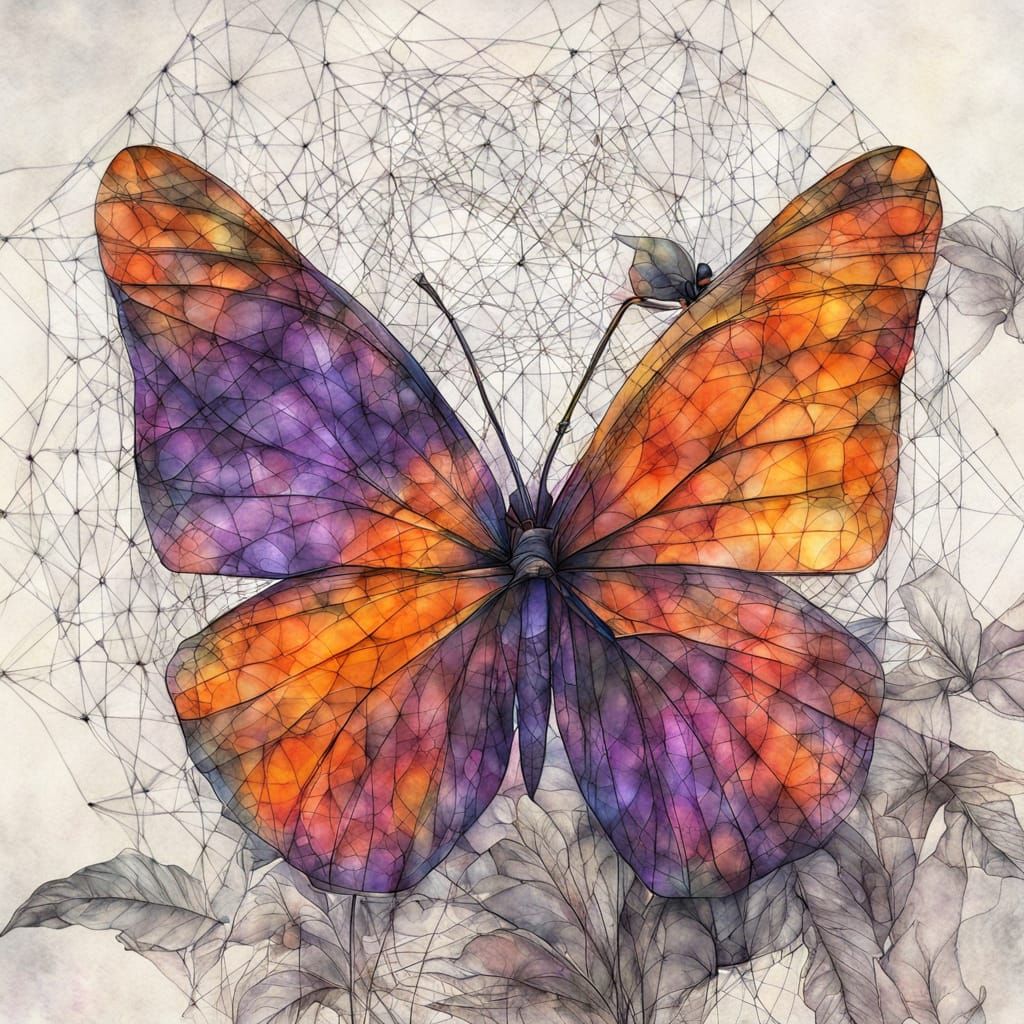 orange /purple stylized butterfly