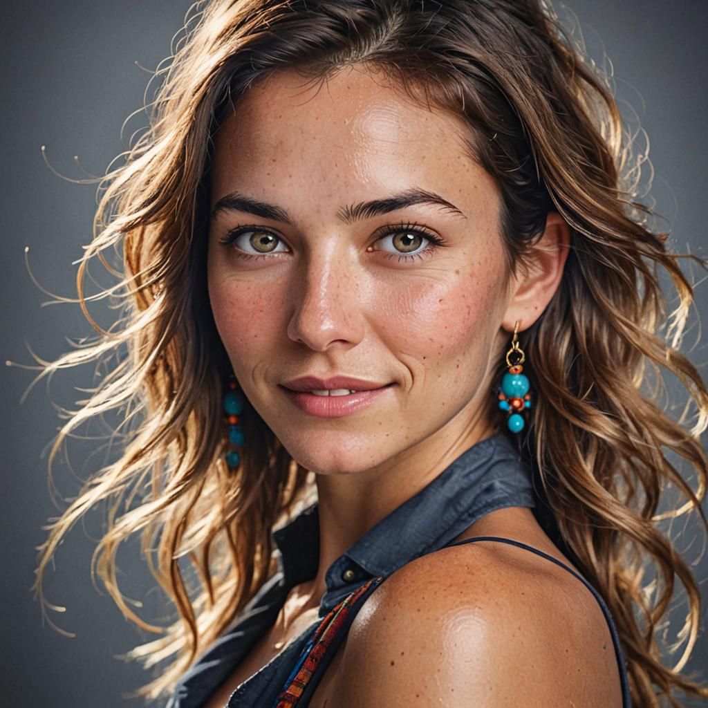 Smiling Young Face in High-Contrast Portrait
