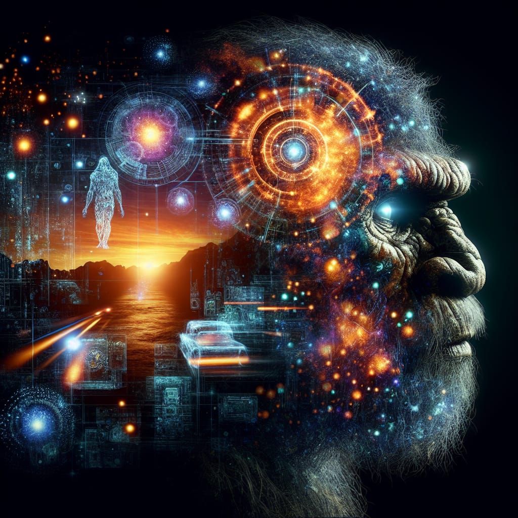 Bioluminescent Caveman Dreams of Future Tech