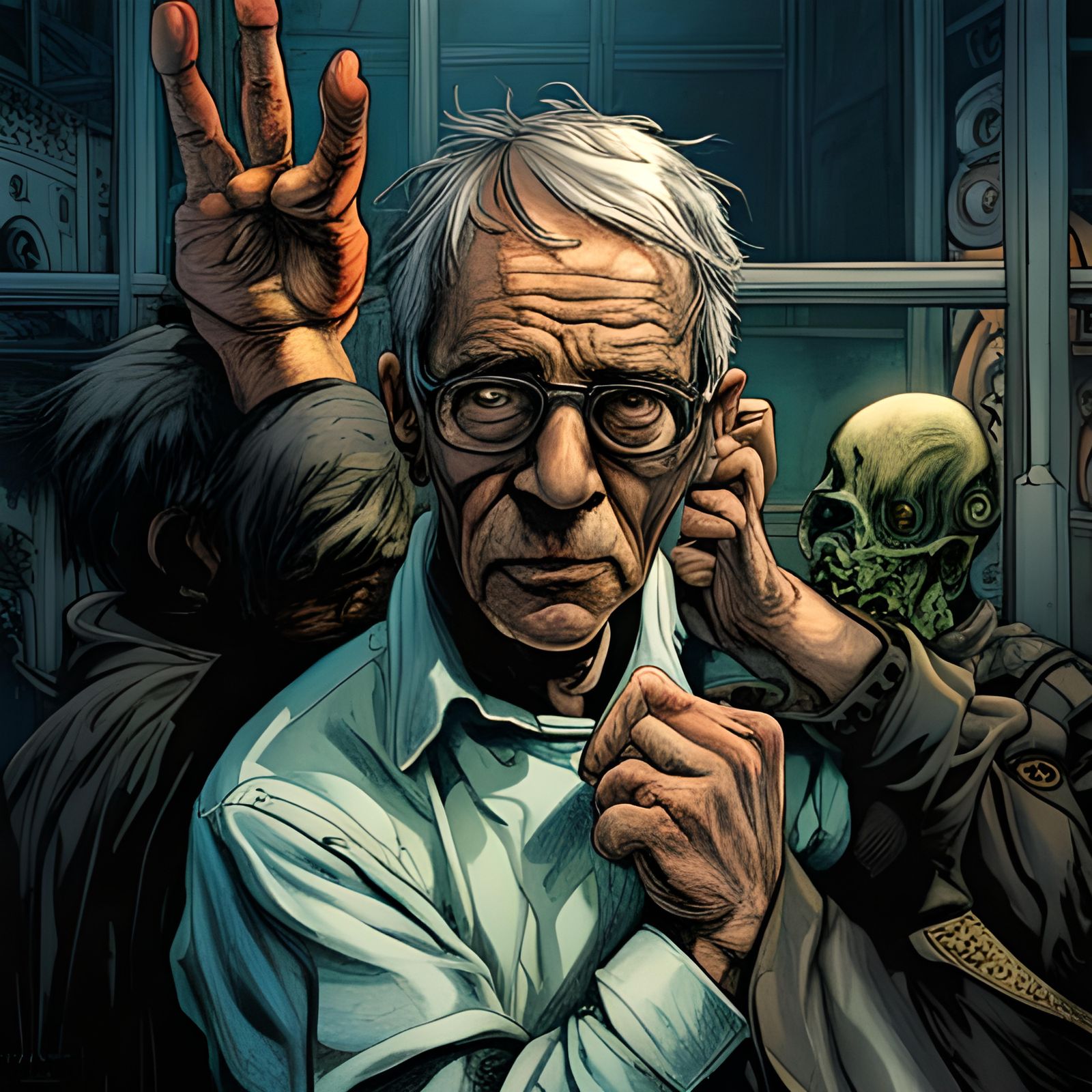 Gothic Comic Art in Hyperrealism Style