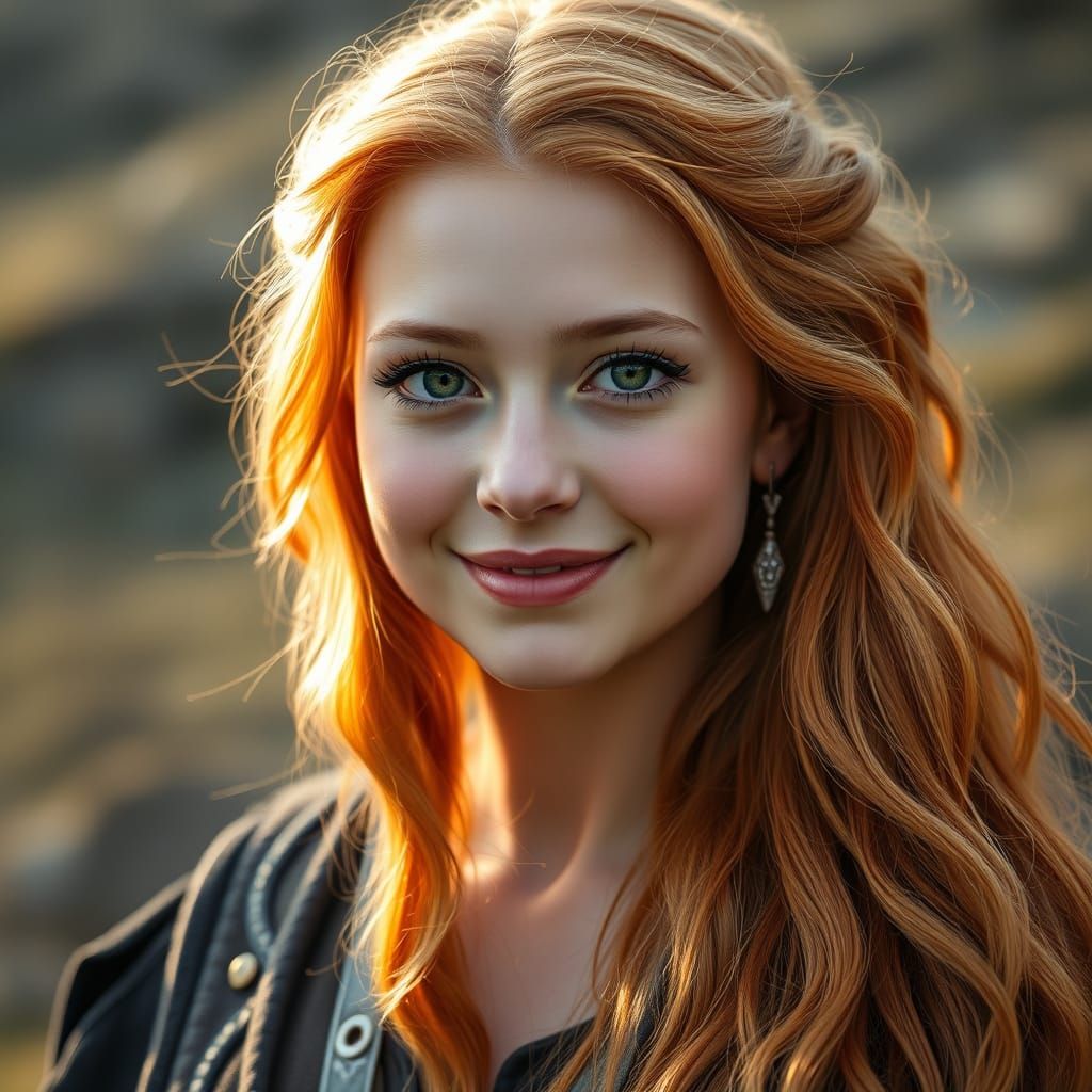 Norse Goddess Portrait in Hyperrealistic Style