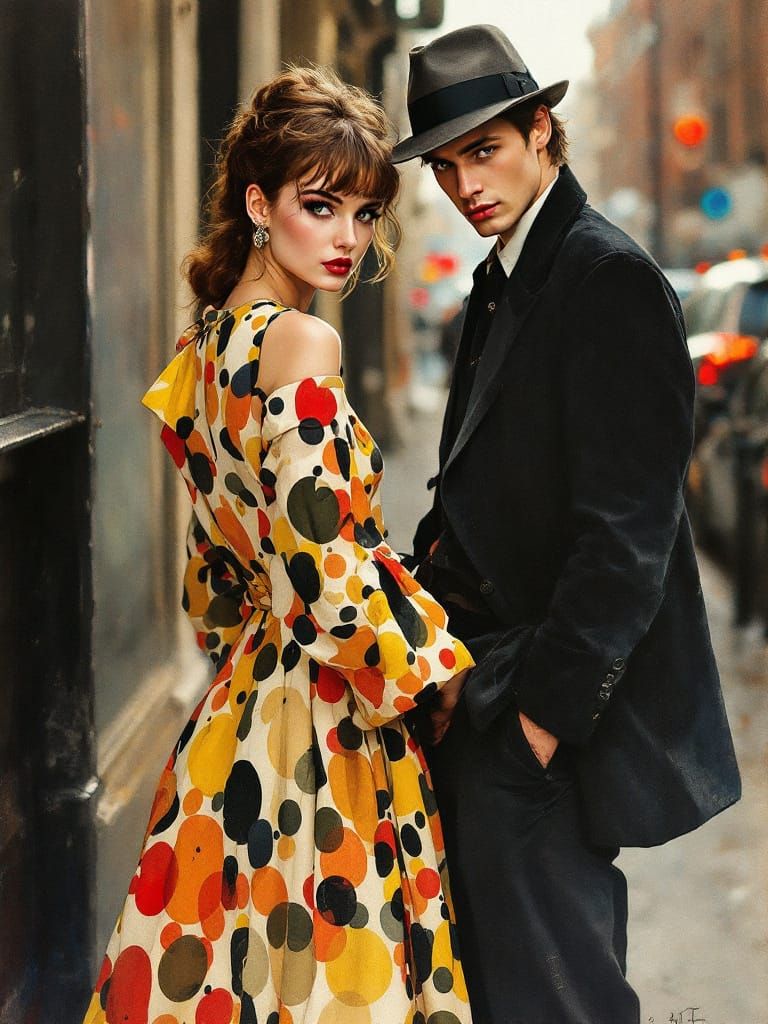 1970s Mod Couple in London Street Style