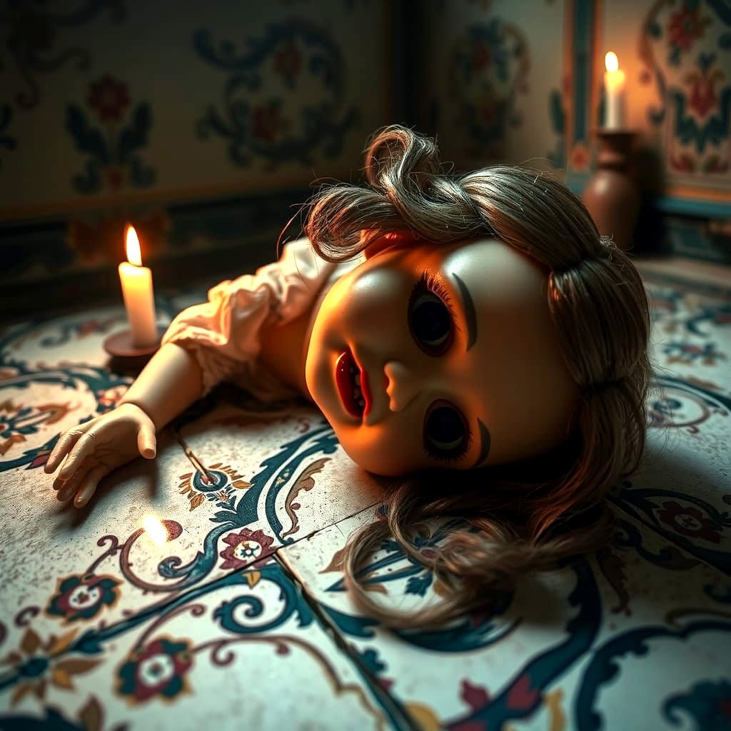 Melting Porcelain Doll in Candlelight