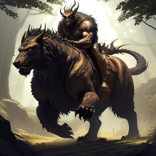 Epic Fantasy Beast Ride in Vivid Digital Art