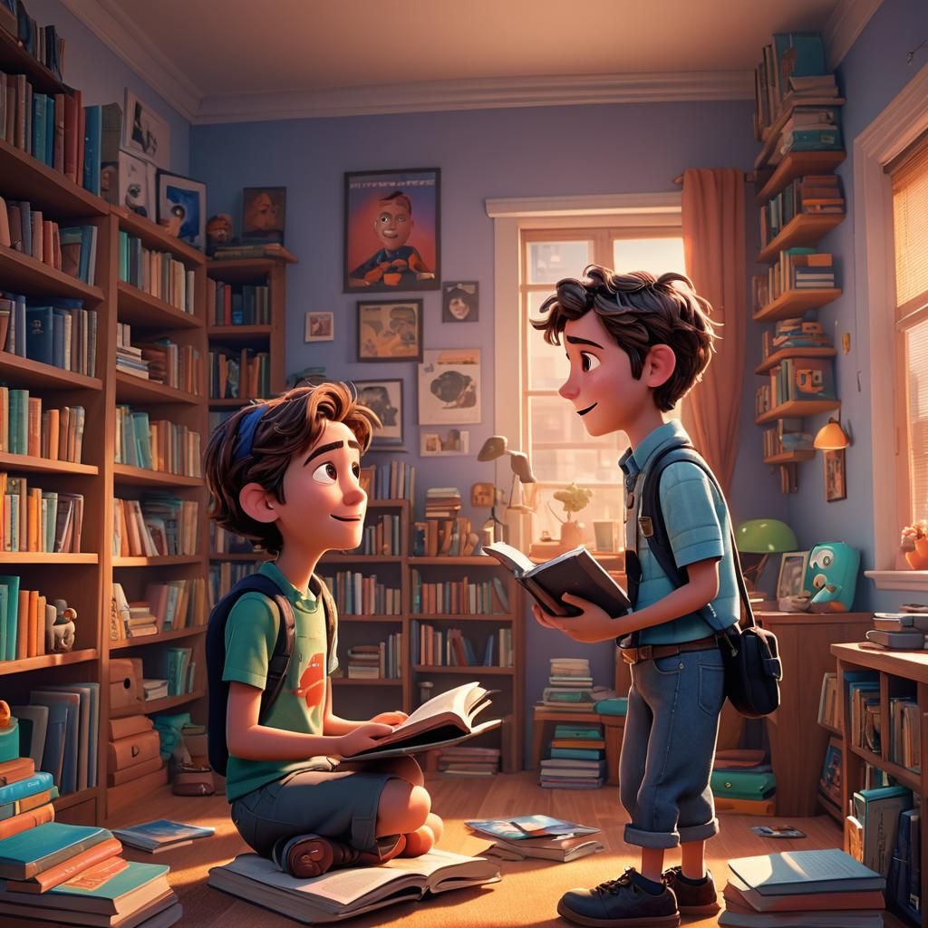 Enthusiastic Chat in Apartment: 3D Animated Scene