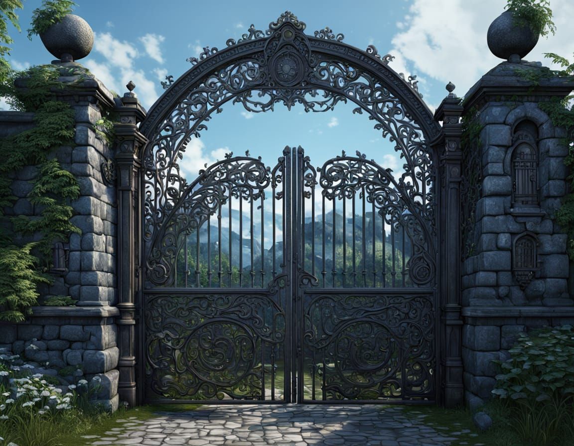 Detailed Gate Rendering of a Heavenly Realm
