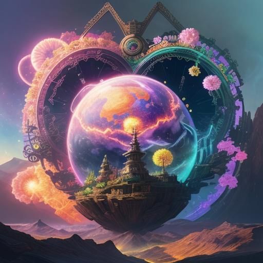 Steampunk Inventor's Volcanic Bloom: A Digital Masterpiece