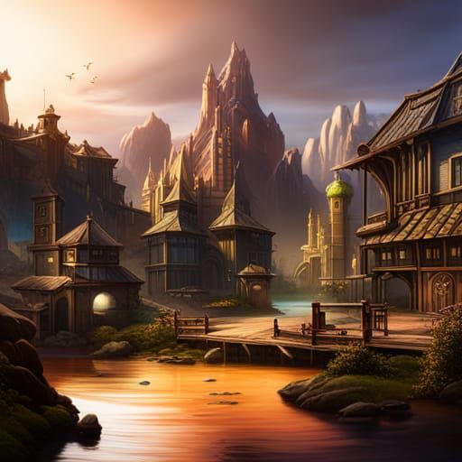 Fantastical Matte Painting in Deep Color