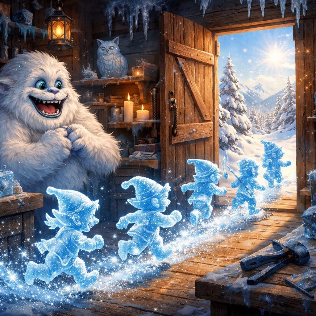 Friendly Yeti's Ice Elves Come to Life